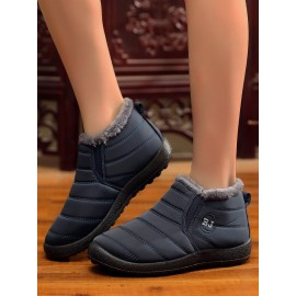 Unisex Waterproof Fur Lined Flat Heel Snow Boots