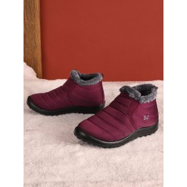 Unisex Waterproof Fur Lined Flat Heel Snow Boots