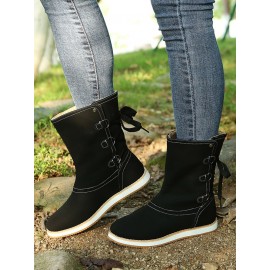 Casual Leopard Snake Print Lace-up Print Boots