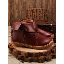 Women Casual Plain All Season Commuting Closed Toe PU Vintage Style Rubber Classic Boots Boots