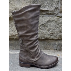 Vintage Soft Sole Comfortable Block Heel Tall Boots Rider Boots