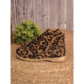 Faux Leather Panel Zip and Fleece Soft Ankle Ankle Boots