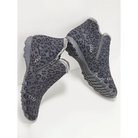 Faux Leather Panel Zip and Fleece Soft Ankle Ankle Boots