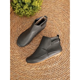 Women Casual Green Daily Adjustable Soft Leather Booties