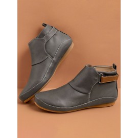 Women Casual Green Daily Adjustable Soft Leather Booties