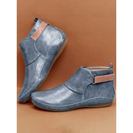 Women Casual Green Daily Adjustable Soft Leather Booties