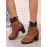 Vintage Color Block Wearable Zipper Block Heel Classic Boots Split Joint