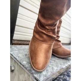 Women's Cross Lace Lace Panel Vintage Chunky Heel Chukkas Booties