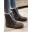 Retro Cuffed Casual Round Toe Short Boots