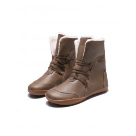 Retro Cuffed Casual Round Toe Short Boots