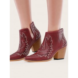 Vintage Ethnic Slip On Block Heel Chelsea Boots