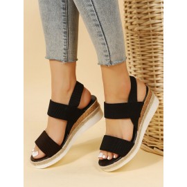 Women Double Band Slingback Espadrille Sole Sandals