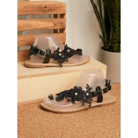 Women's Lace Romantic Flower Decorative Summer Wedding Sandals