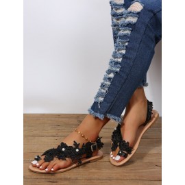 Women's Lace Romantic Flower Decorative Summer Wedding Sandals