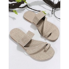 Casual Denim To Ring Slide Sandals