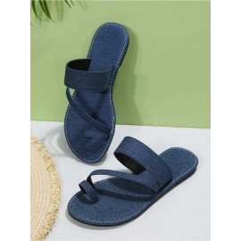Casual Denim To Ring Slide Sandals