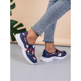 Sports Color Block Wearable Slip On Flat Heel Slip On Printing