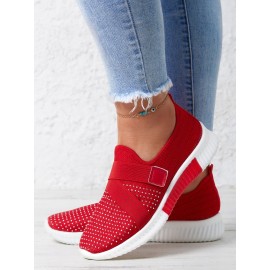 Rhinestone Flyknit Breathable Upper Sneakers