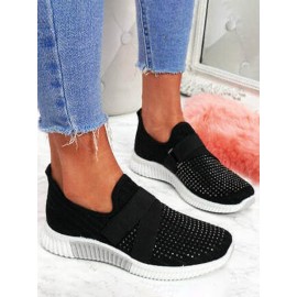 Rhinestone Flyknit Breathable Upper Sneakers