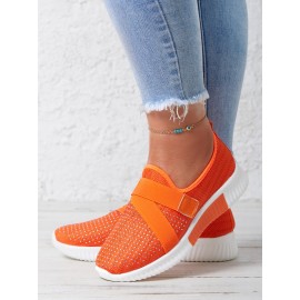 Rhinestone Flyknit Breathable Upper Sneakers