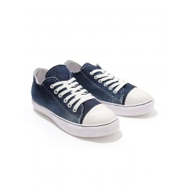 Women Breathable Flat Heel Canvas Lace-Up Shallow Shoes Casual EVA Canvas Shoes