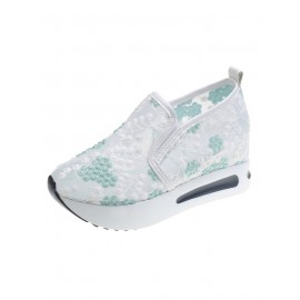 Floral Embroidery Breathable Sheer Mesh Sneakers