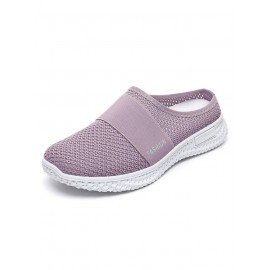Casual Plain Breathable Slip On Flat Heel Fly Woven Shoes Split Joint