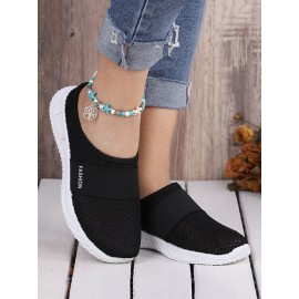 Casual Plain Breathable Slip On Flat Heel Fly Woven Shoes Split Joint