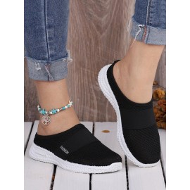 Casual Plain Breathable Slip On Flat Heel Fly Woven Shoes Split Joint