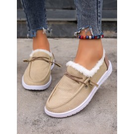 Casual Plain Lace-Up Flat Heel Loafers