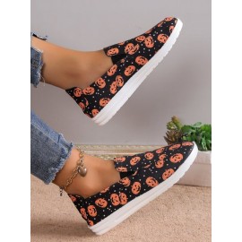 Casual Sunflower Non-Slip Slip On Flat Heel Deep Mouth Shoes Printing