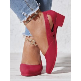 Waterproof Hollow Out Block Heel Beach Shoes