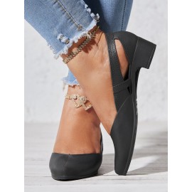 Waterproof Hollow Out Block Heel Beach Shoes