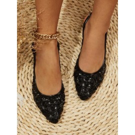 Waterproof Floral Wedge Heel Slingback Shallow Shoes