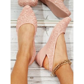 Waterproof Floral Wedge Heel Slingback Shallow Shoes